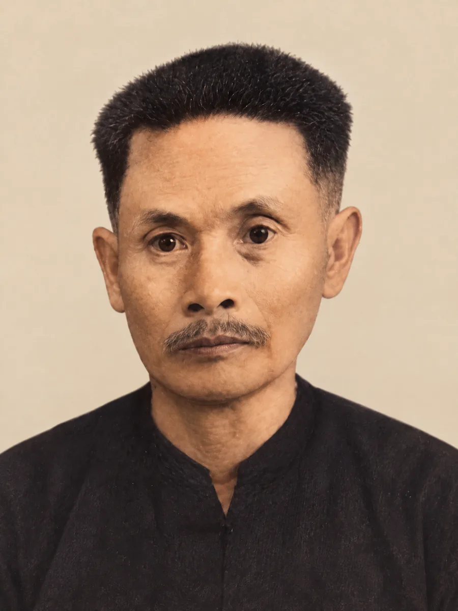 李希埠肖像,据展板照片 AI 辅助修复
